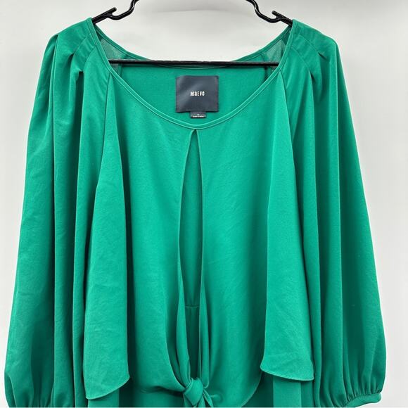 Anthropologie Maeve Valparaiso Emerald Green‎ Tie Front Midi Dress Size 10 - Picture 2 of 9